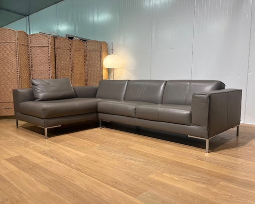 Design on Stock Aikon Hoekbank Taupe Leer Nieuwstaat