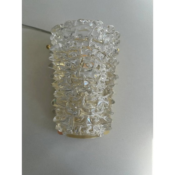 Image 1 of Ein Paar Wandleuchten im Art-Deco-Stil von Barovier, Rostrato, aus klarem italienischem Muranoglas