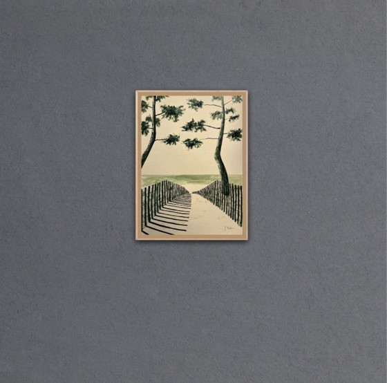 Image 1 of Olive green ink on 250g natural paper.