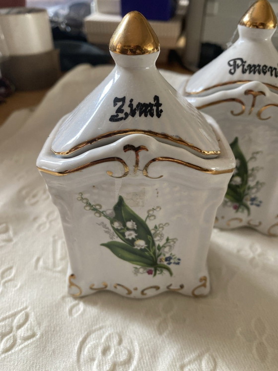 Image 1 of Complete set of 1960s spice jars