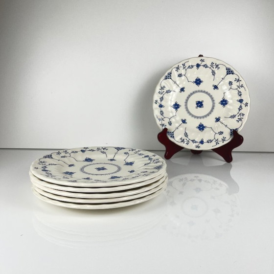 Image 1 of Set de 6 assiettes à dessert Myott Meakin, Angleterre, bleu
