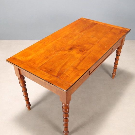 Image 1 of Cherry table with ebonized moldings