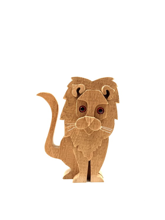 Image 1 of Bottega Michelangeli, escultura de león en madera, Orvieto, Italia, años 70