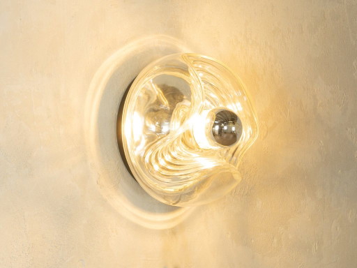 Wandleuchte WAVE aus den 1970er Jahren, Peill & Putzler – wandlampen, Glass, Metal (photo 2 of 7)