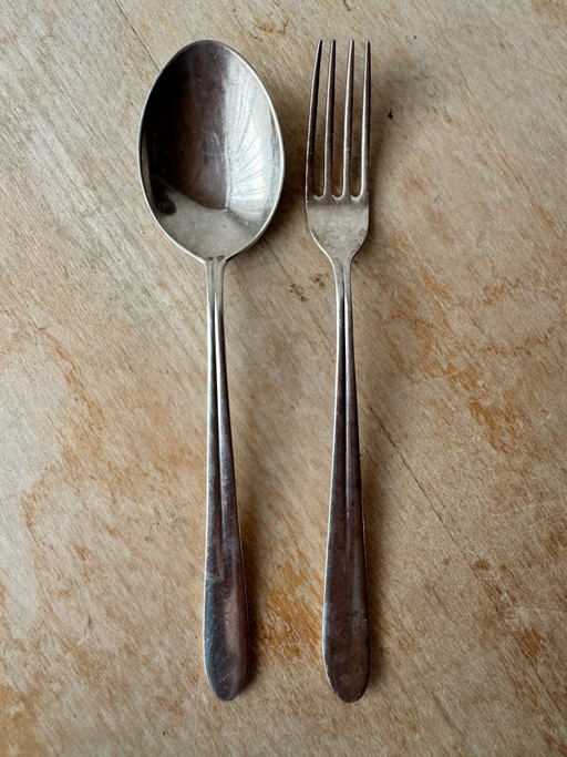 Solid silver dessert set - van Kempen & Begeer