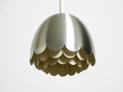 Beautiful small original 1960s Space Age pendant lamp by Doria made of aluminum and metal