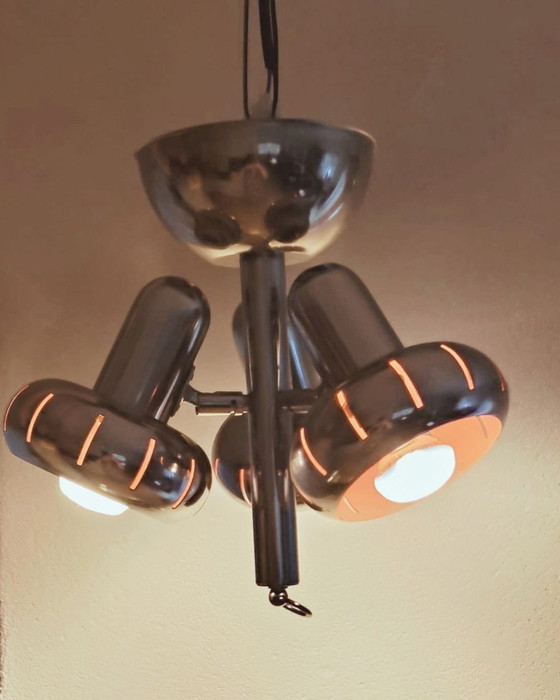 Space Age Pendant Lamp 70s – Massive, Chrome (photo 2 of 5)