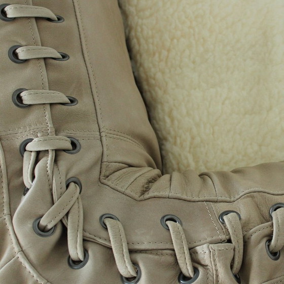 Image 1 of Sofá cama "Anfibio" de tres plazas de cuero gris de Alessandro Becchi para Giovannetti, Italia, años 70