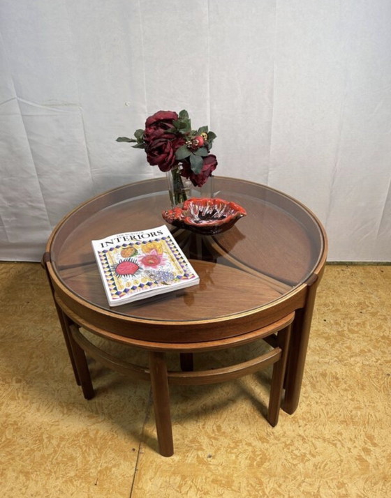 Image 1 of Tavolino da caffè Trinity in teak, stile retrò vintage di metà secolo, di Nathan, del 1960.