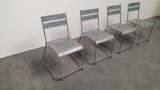 Vintage Stackable Designer Garden Chairs Galvanized Garden Chair – Dining chairs, Metal (photo 8 of 13)