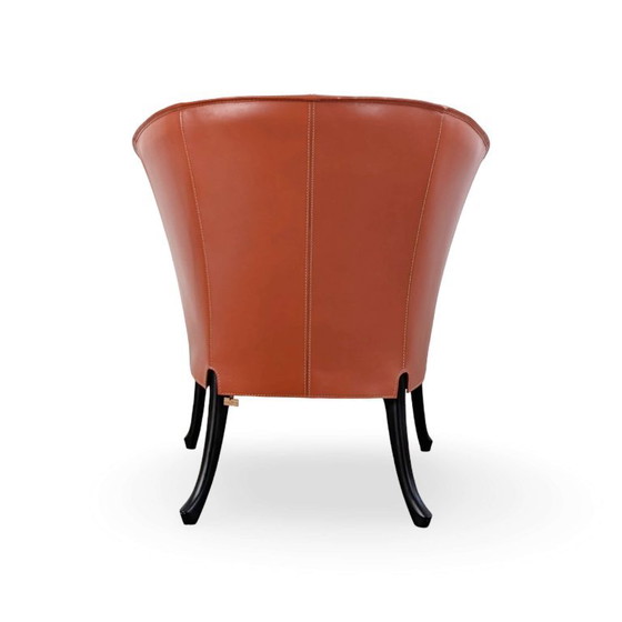 Giorgetti Progetti Chair Umberto Asnago Cognac Brown Leather, Armchairs, Wood, Red (photo 5 of 9)