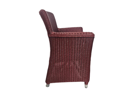 Wicker Sessel, rotbraun, Vincent Sheppard Lloyd Loom Furniture, Korbgeflecht, Metall, Vintage (Foto 3 von 8)