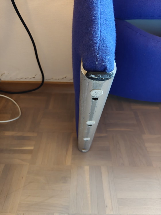 Artifort F598 Groovy Fauteuil Blauw In Perfecte Staat. Pierre Paulin. – Aluminium, Textile (photo 6 of 7)