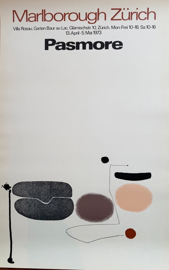 Image 1 of Victor Pasmore (1908-1998), Marlborough Zurigo, 1973, manifesto d'epoca della mostra, stampato in Svizzera