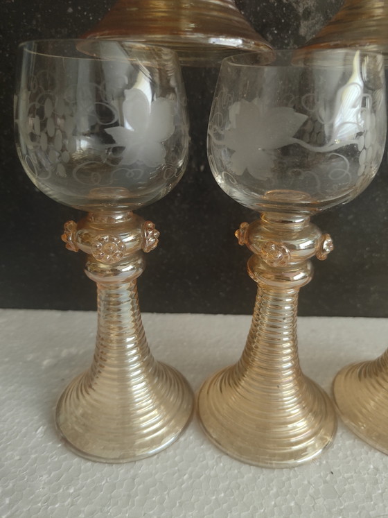 8 Copas de vino Fritz Heckert Hock, cristalería elegante, copa de vino alemana – Fritz Heckert Roemers (photo 5 of 10)