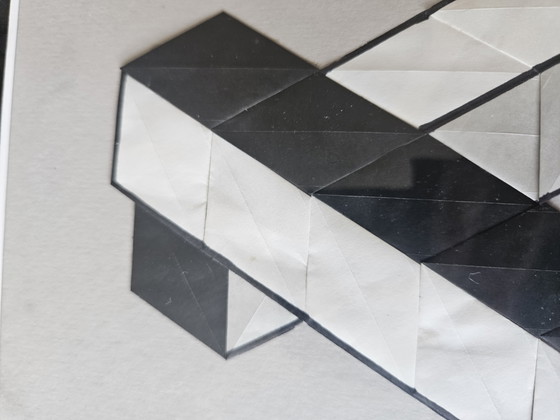 Image 1 of Unique Origami Tessellation – Framed Penrose Triangle (Signed)