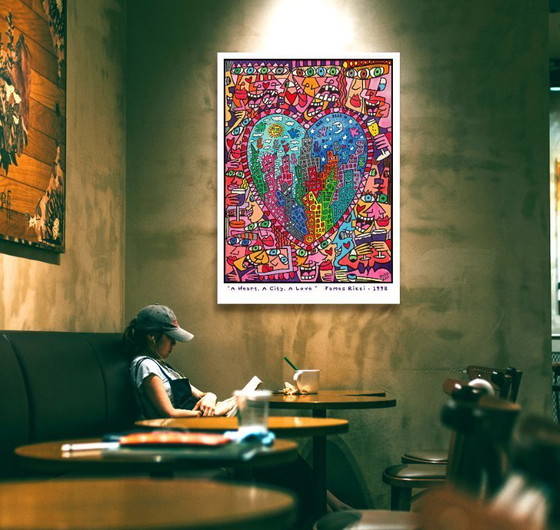 Image 1 of A Heart, A City, A Love - James Rizzi 1998 - Affiche 70 X 100 cm