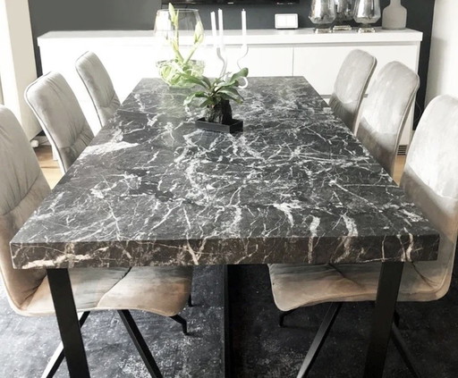 Luxury Marble Dining Table Celio Grigio Carnico Marble – eettafels (photo 2 of 5)