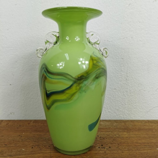 Vintage-Glasvase aus Dalian-Opalglas