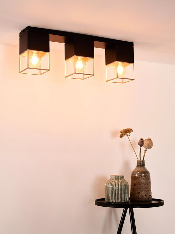 Lucide RIXT Ceiling Light - Black - 3x E27 – Metal (photo 2 of 5)