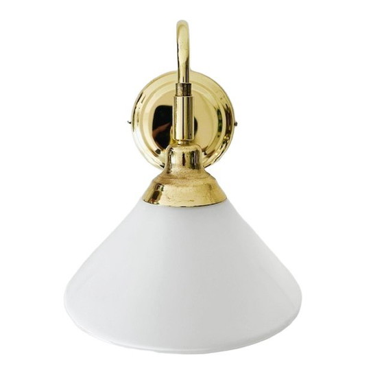 Image 1 of Vintage Ikea wall lamp gold frosted glass 1980s