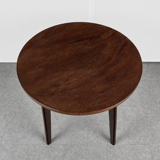 Table basse ronde vintage, années 1960, Tchécoslovaquie – Libena, Tables basses, Wood (photo 2 of 7)