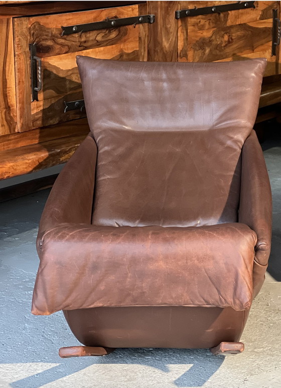 Image 1 of Sedia a dondolo De Sede, Svizzera anni &#39;70 in pelle marrone