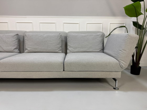 Image 1 of Brühl Moule Stoff Sofa Grau Schlaffunktion met Rollen 3 Sitzer