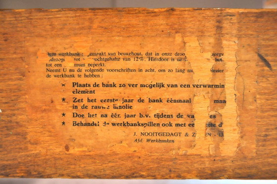 Image 1 of Vintage beech and oak workbench Nooitgedagt