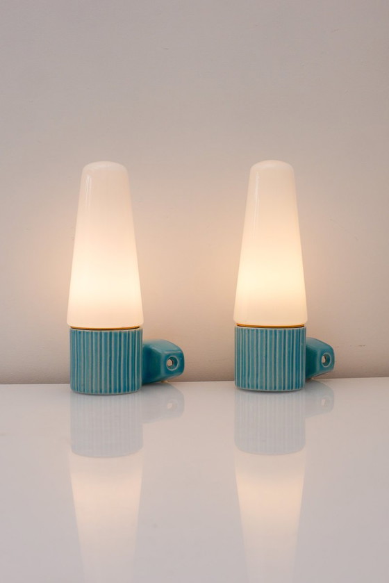 Applique in stile Mid-Century Modern di Sigvard Bernadotte per Ifö, set da 2 pezzi. – Jakobsson, Porcelain (photo 8 of 14)