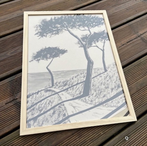 Encre de Chine sur papier teinté.  Format 40x30cm. 