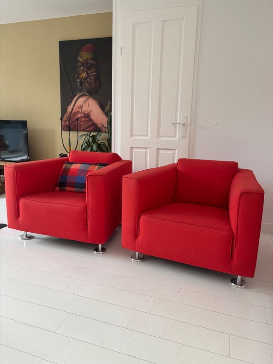 Image 1 of 2 x armchair Design on stock red (price each, chair may also be sold individually)