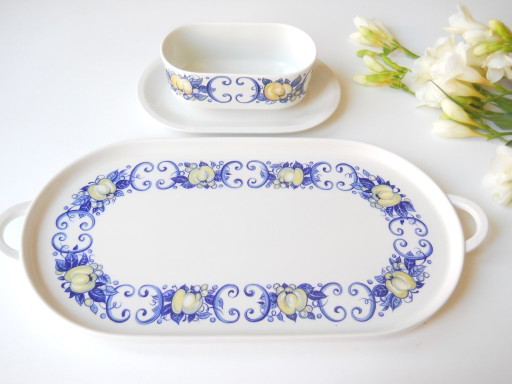 Plato para servir Villeroy & Boch Cadiz Vintage, plato para pastel + salsera