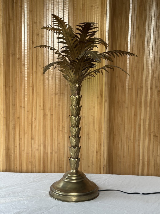 Image 1 of Lámpara de mesa de palmera de latón