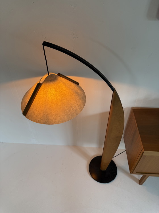 Image 1 of Vintage alder fishing rod lamp, Domus ‘80