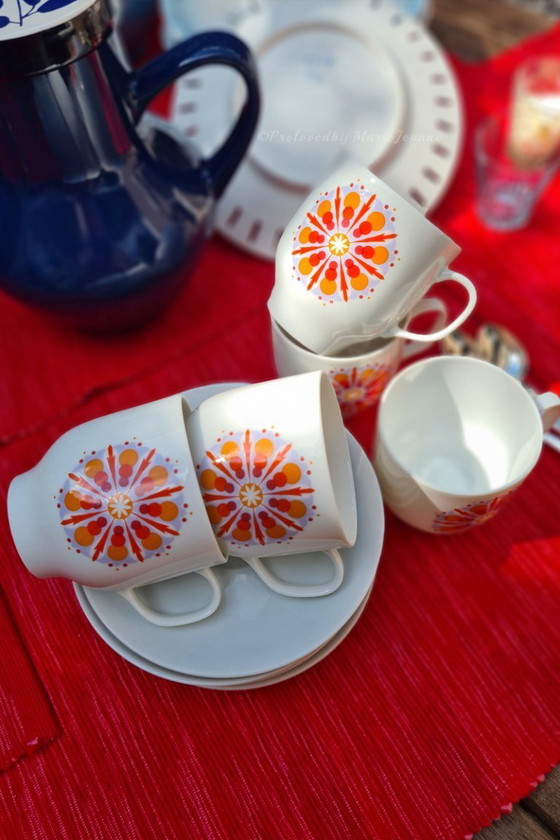 Image 1 of Melitta Germania 5x piatti-tazza in porcellana bianca (10)