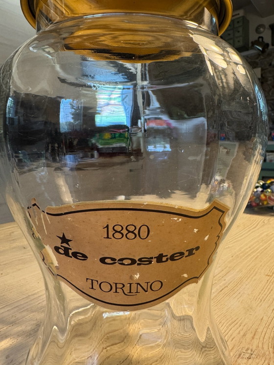 Vintage De Coster Torino advertising glass jar, 1960s – Decoration, Metal (photo 3 of 6)