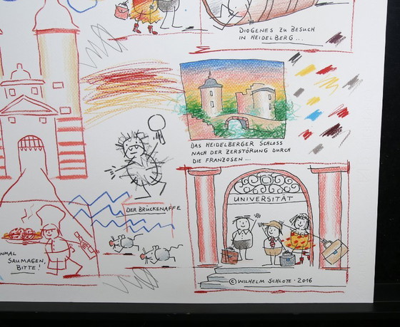 Image 1 of Schlote, Wilhelm - Heidelberg - Disegno originale - firmato UNIKAT