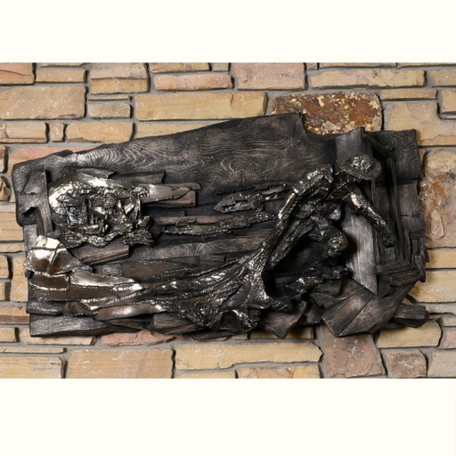 Sculpture murale côtière nautique de pêcheur brutaliste Vintage Finesse Originals