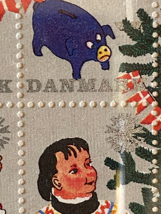 Cinque fogli originali incorniciati di francobolli natalizi danesi (1959-1964) – Stampe artistiche, Carta (photo 12 of 20)