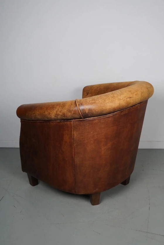 Image 1 of Vintage Nederlandse cognackleurige leren clubfauteuil