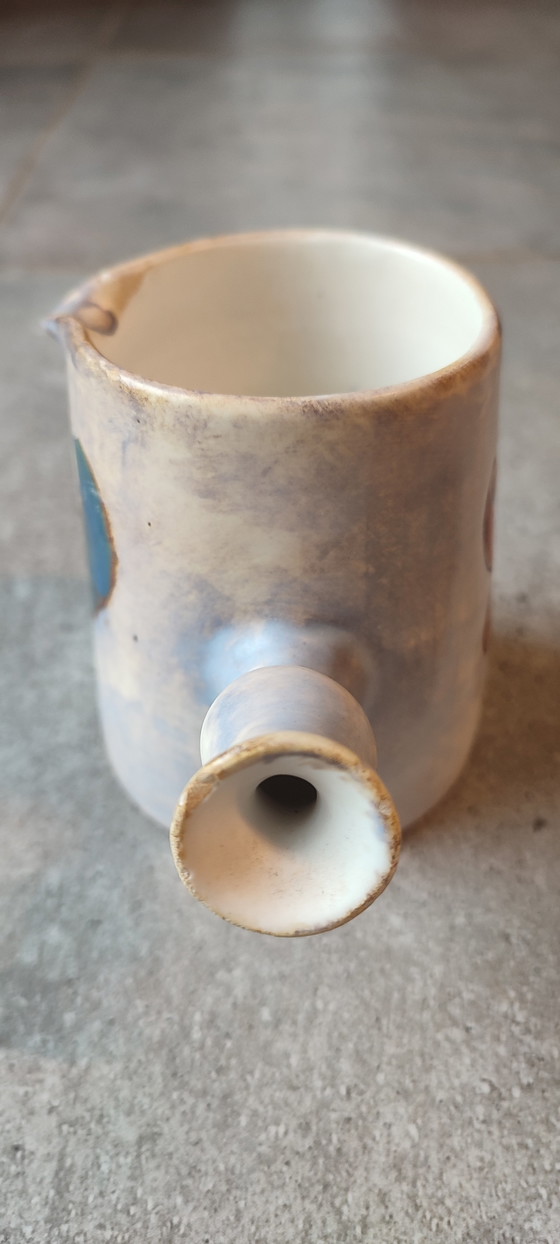 Image 1 of Ceramic creamer pitcher signed Marie-Christine Treinen