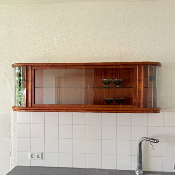 Vetrina da parete polacca Mid-Century in stile Art Déco – Vetrine, Glass, Wood (photo 14 of 14)