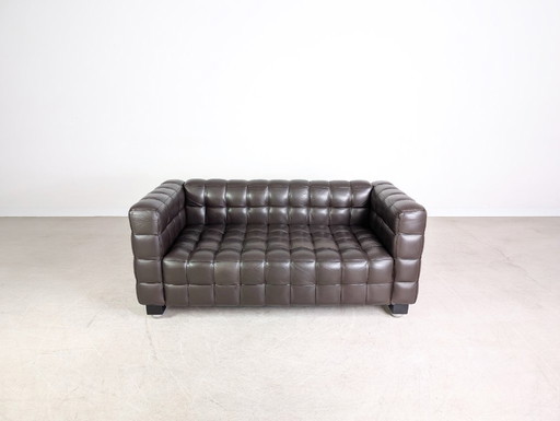 Sofá original Wittmann Kubus Josef Hoffmann Sofá de cuero marrón