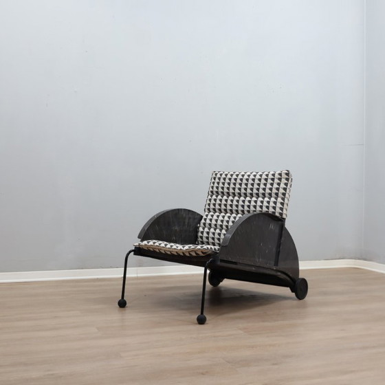 Zeldzame Vintage Kartell Anna Castelli Fauteuil Met Dubbele Hoes Jaren 80 – Textile (photo 3 of 16)