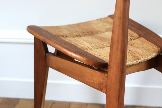 Image 1 of Set of 3 Vintage Roger Landault "Ellipse" Sentou 1957 Chairs