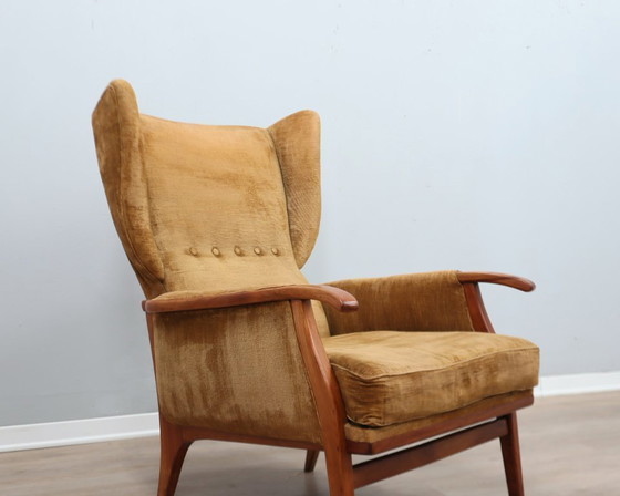 Image 1 of 1950s Camea Italian reclining armchairs dralon velvet, set of 2