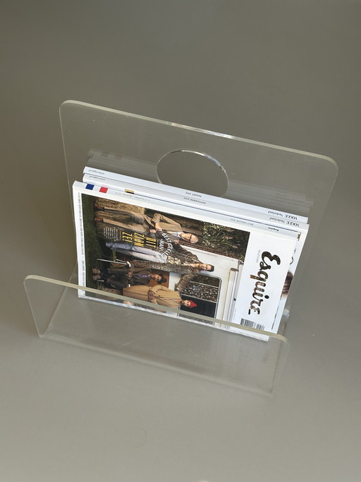 Vintage Plexiglas Perspex Acrylic Reading Tray Magazine Holder Newspaper Box Retro