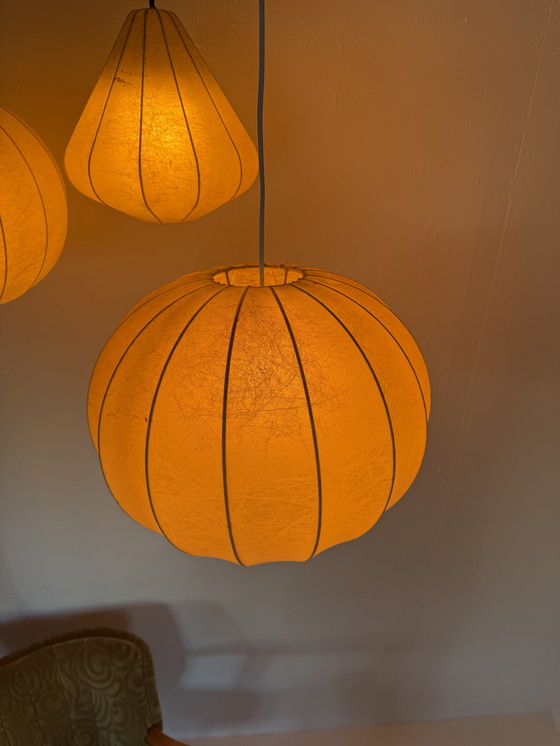 Image 1 of 3x lampade bozzolo vintage, Goldkant Leuchten '60