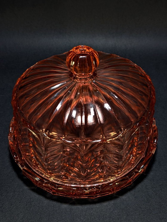 Art Deco Rosaline (Depression Glass) Cake Dome 1930, Table accessories, Pink (photo 6 of 9)
